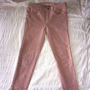 Light pink stretchy skinny jeans